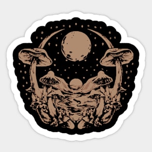 Mystical Moonlit Mushroom Forest Sticker